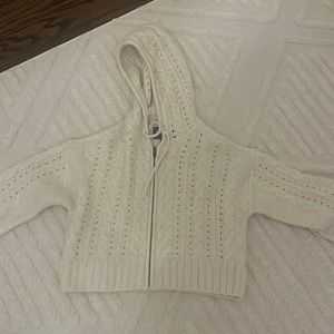 Sweater zip up in cream